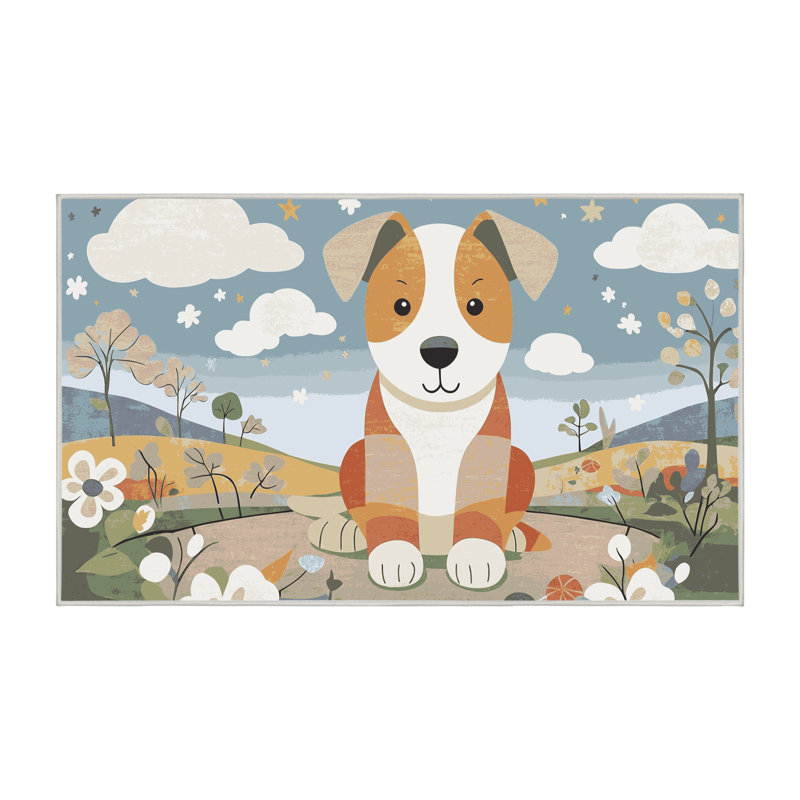Tapis pour enfants 6 animaux Ginza, Rectangulaire 2 pi x 3 pi