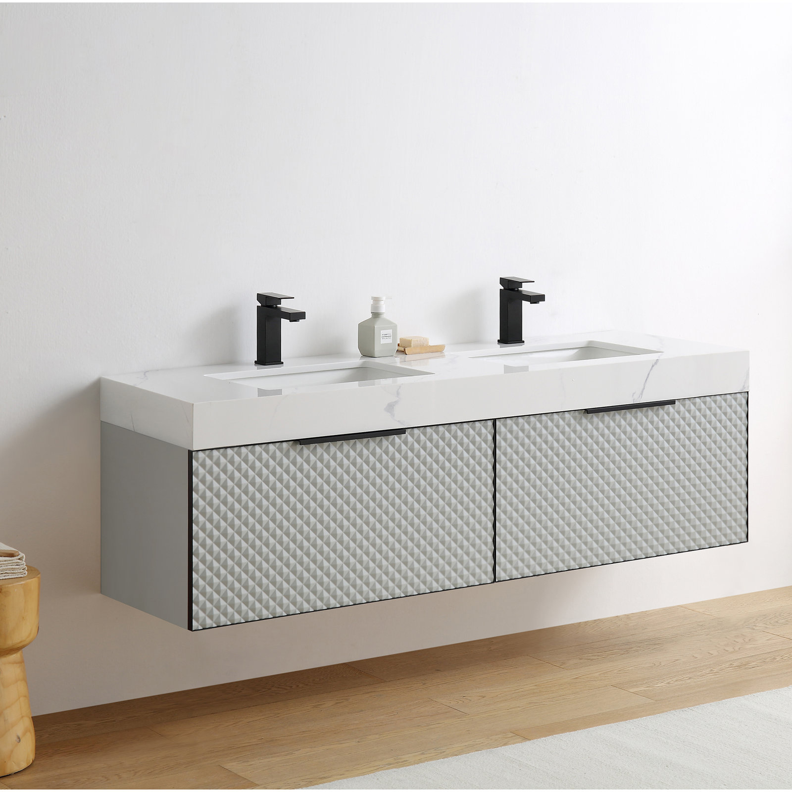Diedrick 72'' Double Bathroom Vanity, Silver Gray