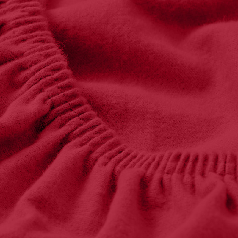 Drap-housse en flanelle de coton, Drap-housse de taille simple, Rouge