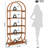 70.8" 5-Tier Modern Brown Arched Open Bookshelf For Office