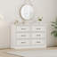Commode moderne à 6 tiroirs en bois blanc avec commode pour meuble télé-1861839020