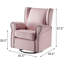 Chaise d'appoint confortable rose avec garniture cloutée et coussin amovible