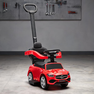 Voiture à contrôle par les parents avec garde-corps amovible, finition rouge chaud pour les tout-petits