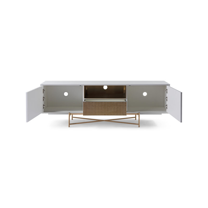 Albery Unfinished TV Stand for TVs up to 78", White/Brown