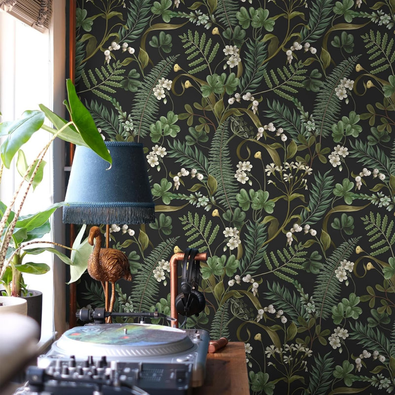 Green Leaf Contact Paper for Furniture Stickers Self Adhesive Boho Botanical Forest Wallpaper 45 cm x 300 cm