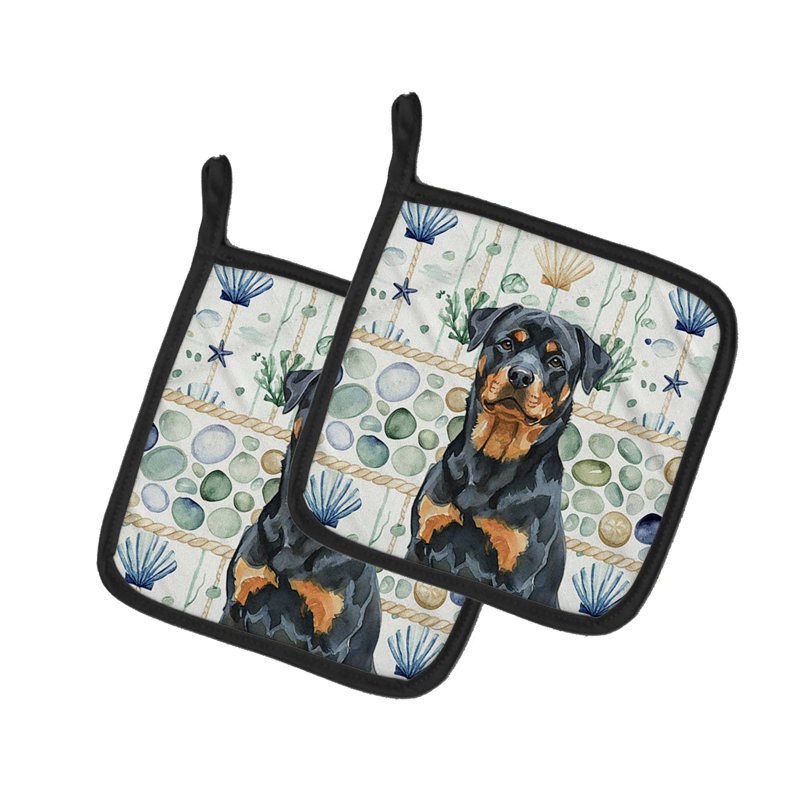 Paire de poignées en verre Rottweiler