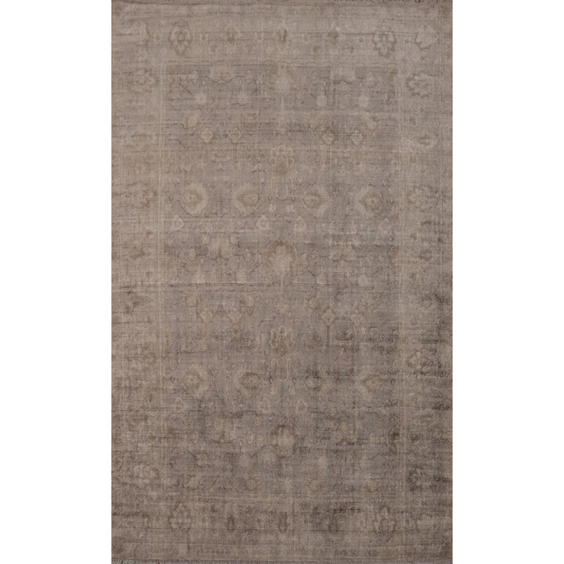 Tapis unique en coton gris anthracite et gris 7 pi 11 po x 5 pi 7 po