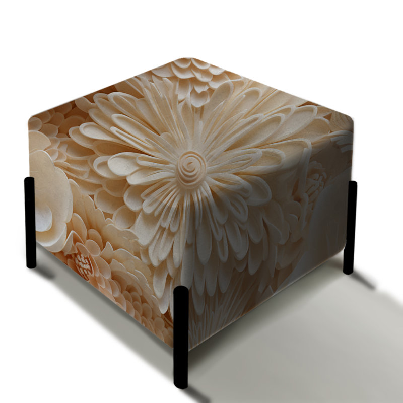Seashell Lace Tropical - Repose-pieds carré tropical
