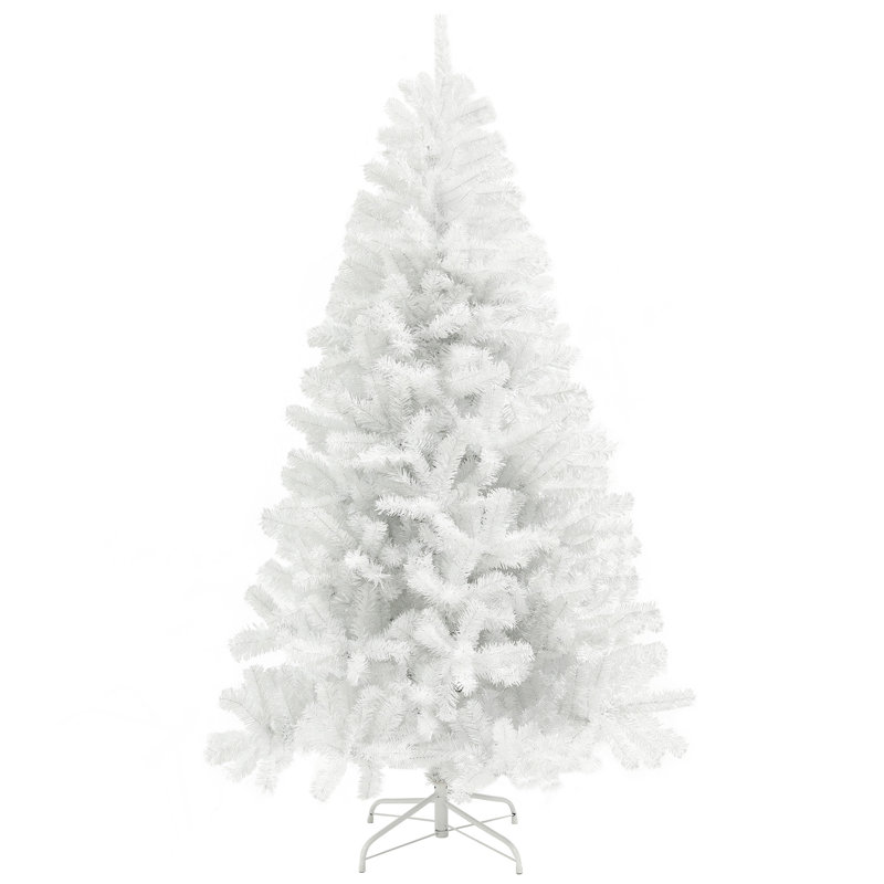 Arbre de Noël artificiel de 9 pi de hauteur, arbre de Noël non éclairé avec 2132 branches, ouverture automatique, base en acier, décoration des Fêtes pour bureau personnel, blanc