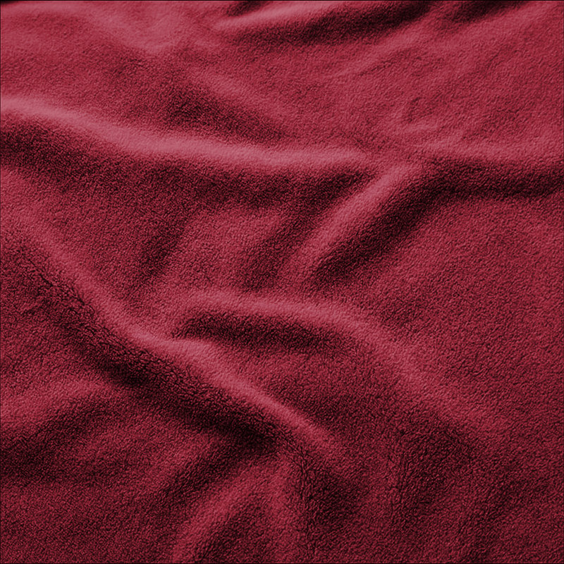 Fairmont Park Solid Color Lightweight, Warm Breathable, Soft Sherpa Fleece Blanket, Burgundy, Single 150cm x 130cm