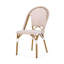 Ensemble de 2 chaises bistro d'extérieur Bo, blanc et brun, faux rotin, métal