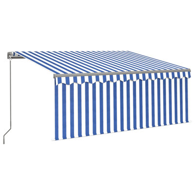 Dakota Fields 250cm D Fabric Yellow&White Cover Retractable Patio Awning
