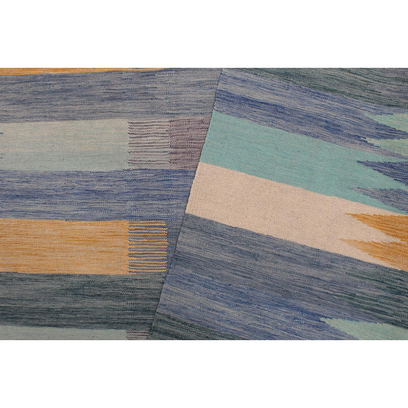 Tapis rouille / bleu en laine noué à la main 3 pi 3 po x 4 pi 11 po Cedorah Southwestern