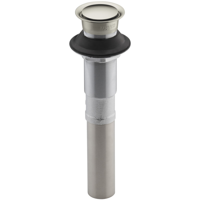 Bonde escamotable de lavabo de salle de bain, Nickel poli éclatant, Non