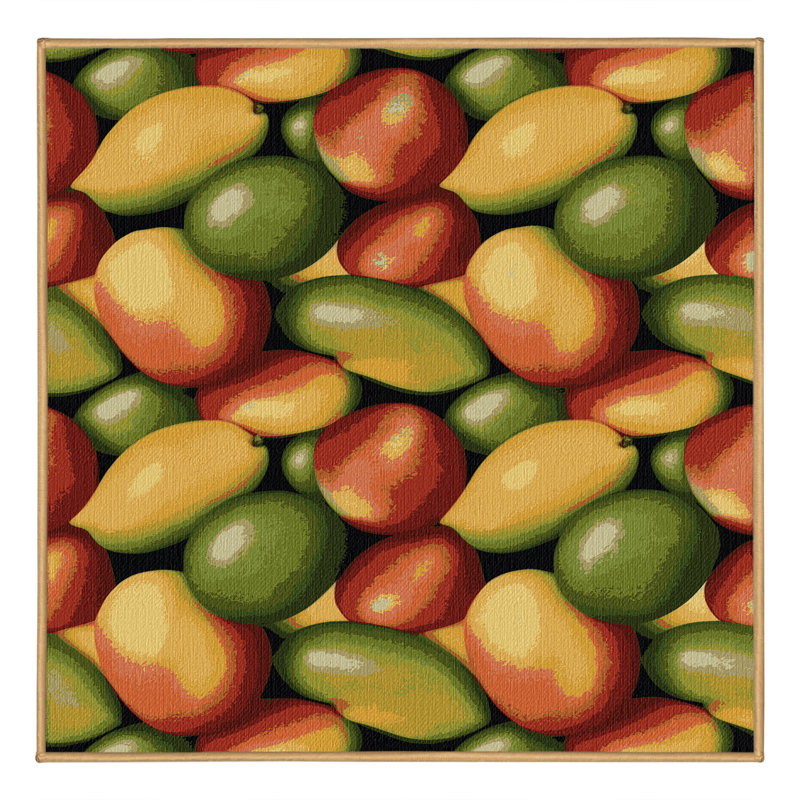  Tapis lavable à la mangue Tommy Atkins, Rond 5 pi