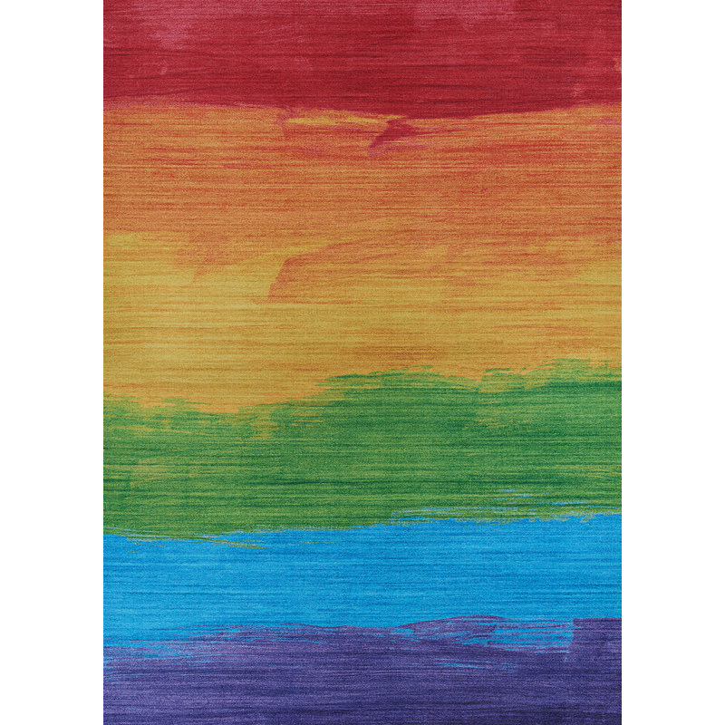 Aakin Abstract Multicolor Non Skid Performance Area Rug, Rectangle 5' x 8'
