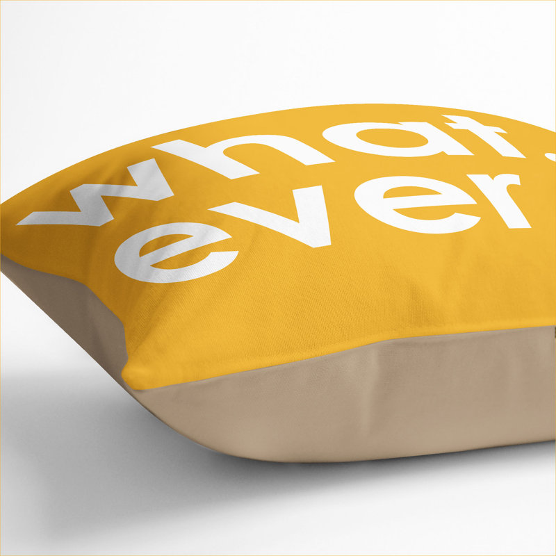 Whatever Yellow Scatter Cushion, 40cm H x 40cm W x 15cm D, Stone