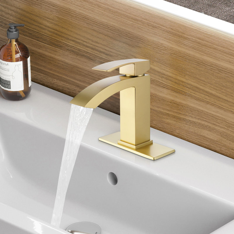Single-Hole Single-handle Bathroom Faucet, Brushed Gold