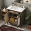 Freestanding Standard Free Standing Single Double Single Vanity Bathroom Vanity With Ceramic Top