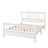 Full Size White Solid Wood Platform Bed Frame with Slatted Headboard and Footboard, No Box Spring Needed-971657286