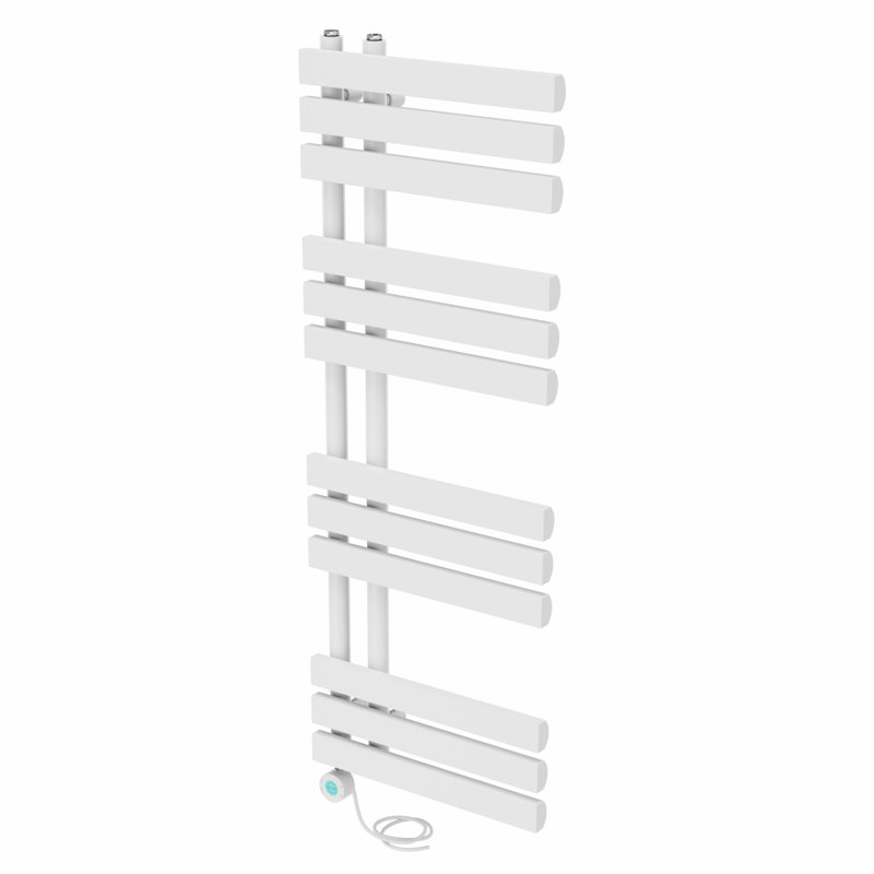 Camari Designer Towel Rail Heated Towel Rails, White, 120cm H x 45cm W x 7.35cm D
