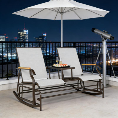 Nordic Style Glider Bench,Outdoor 2-Person Glider Bench