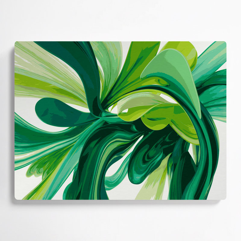 «Lyrical Abstraction 33», art mural en métal vert, H 20 po x l 30 po