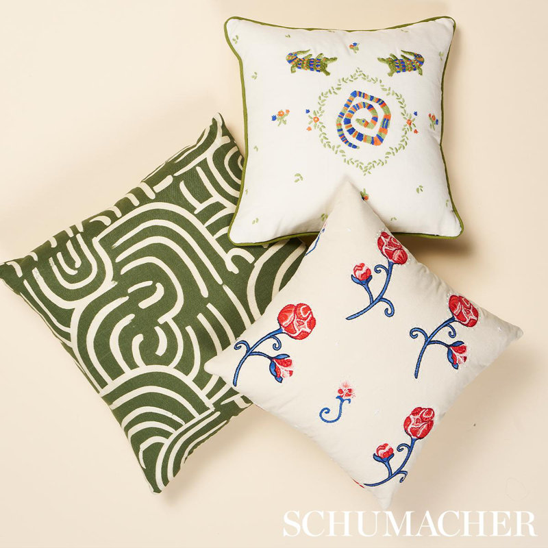 Schumacher X Backdrop New Beat Fabric, Olive