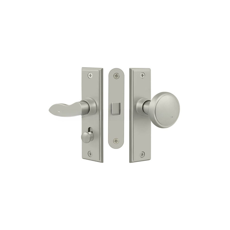 Deltana SDML334U15A Storm Door Latch, Square, Mortise Lock in Antique Nickel, Brushed Nickel