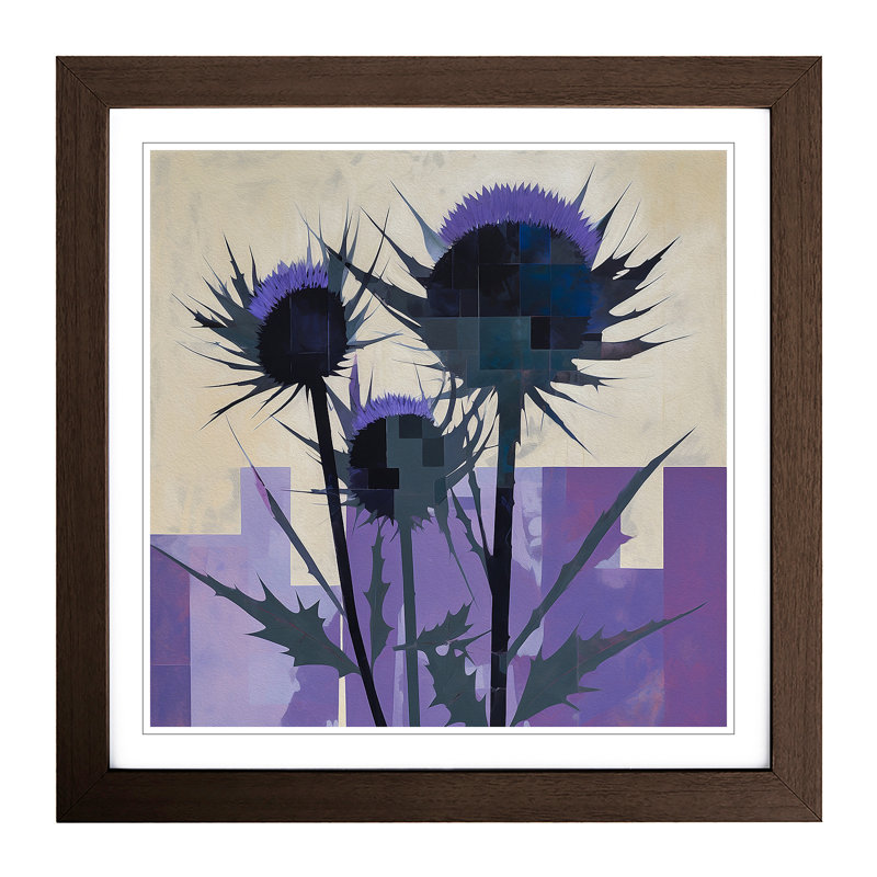 Thistle Suprematism No.3 - Framed Print, Walnut