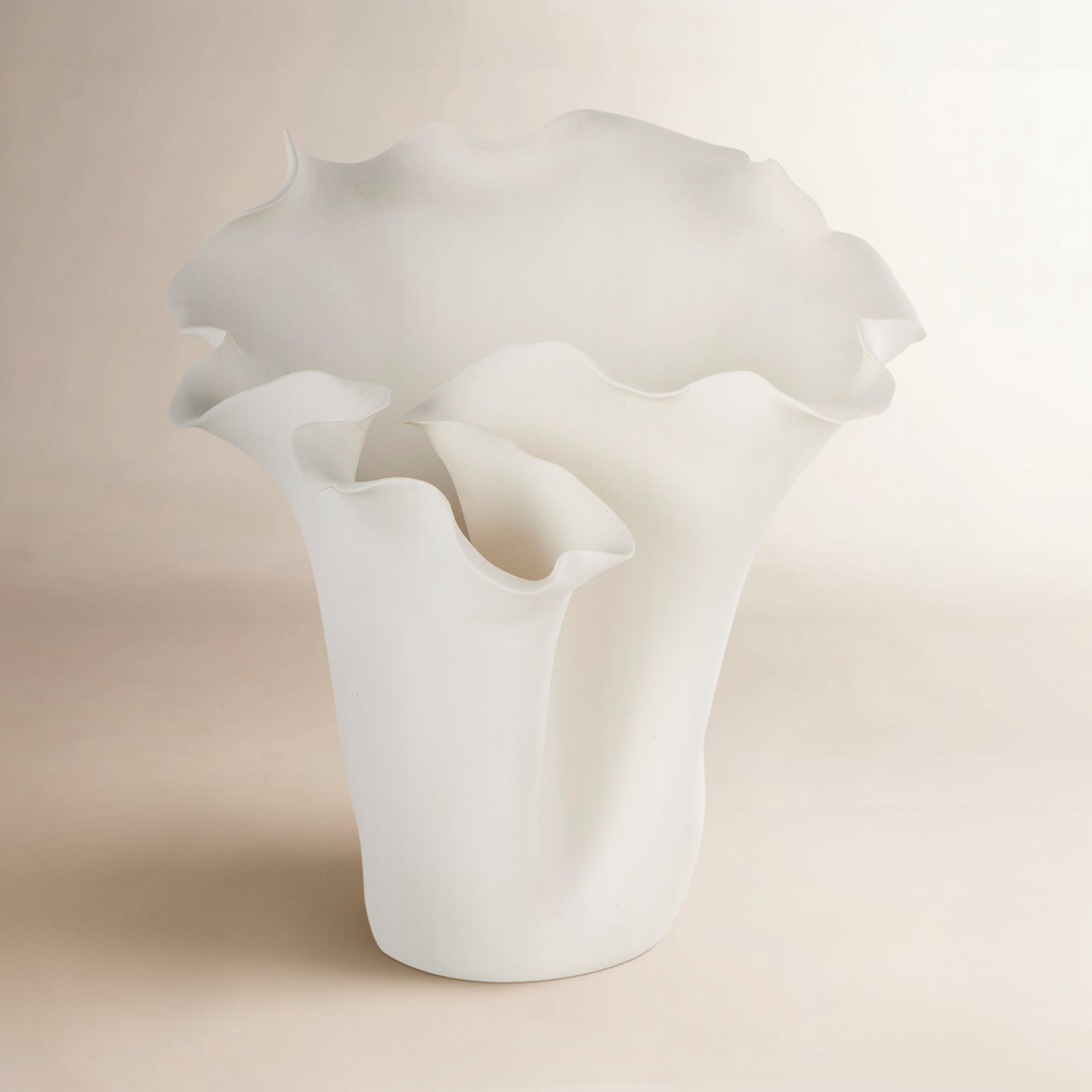 Bia Ceramic / Porcelain Table Vase, Cream