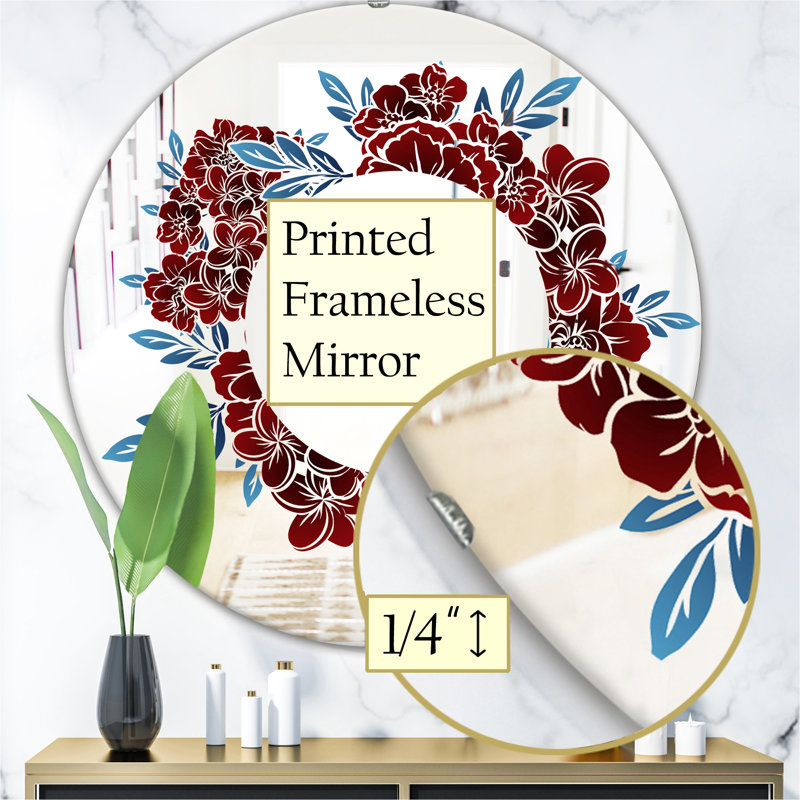 Miroir mural monochrome, H 23,6 po x l 23,6 po