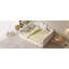 Structure de lit de jour grand rembourré avec dossier de forme basse et lit gigogne, velours beige-261736544