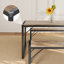 Ensemble de table de salle à manger 45,5 po pour 4 personnes, ensemble de table de cuisine avec 2 bancs, ensemble de table de salle à manger avec structure en métal et panneau de fibres à densité moyenne, coin-repas peu encombrant-746919459-771248274-746919456
