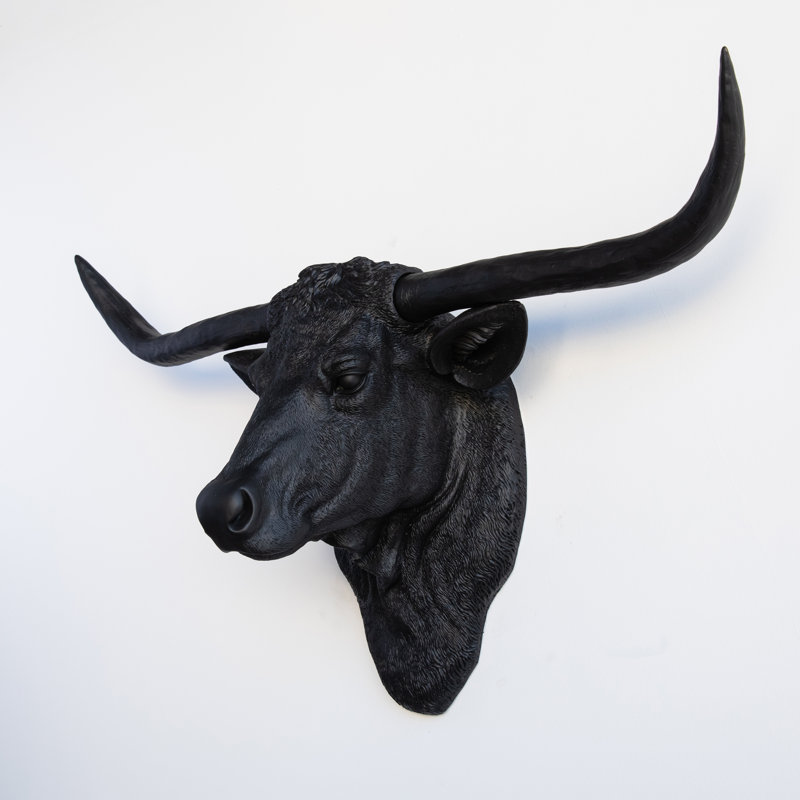 Handmade Glam Animals Wall Decor on Resin, Black
