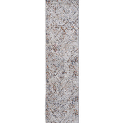 Tapis géométrique beige 2x8 de Loom & Collection