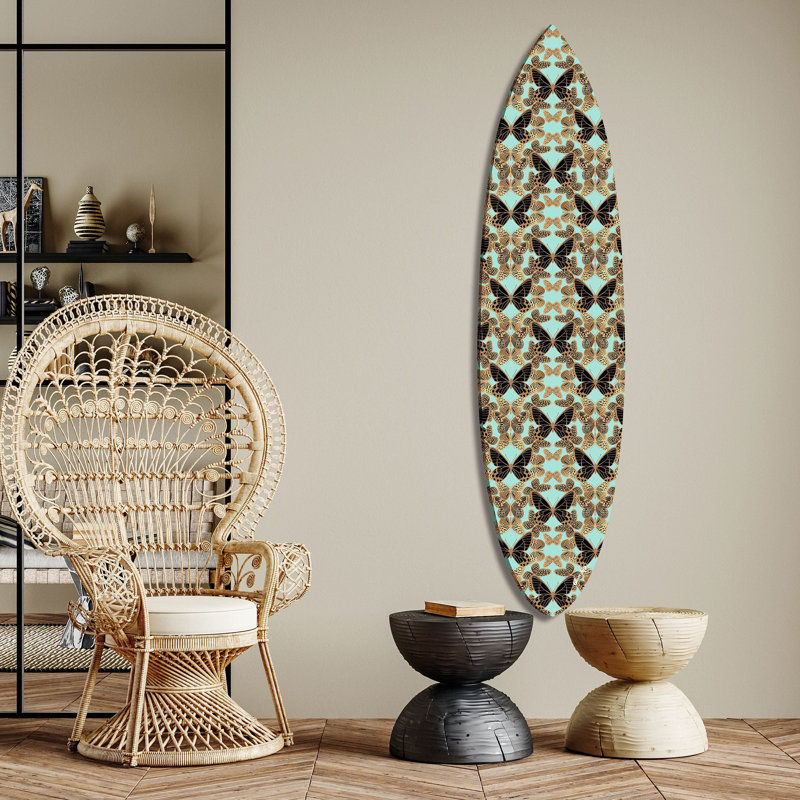 Butterfly Pattern Decorative Acrylic Surfboard by Oliver Gal