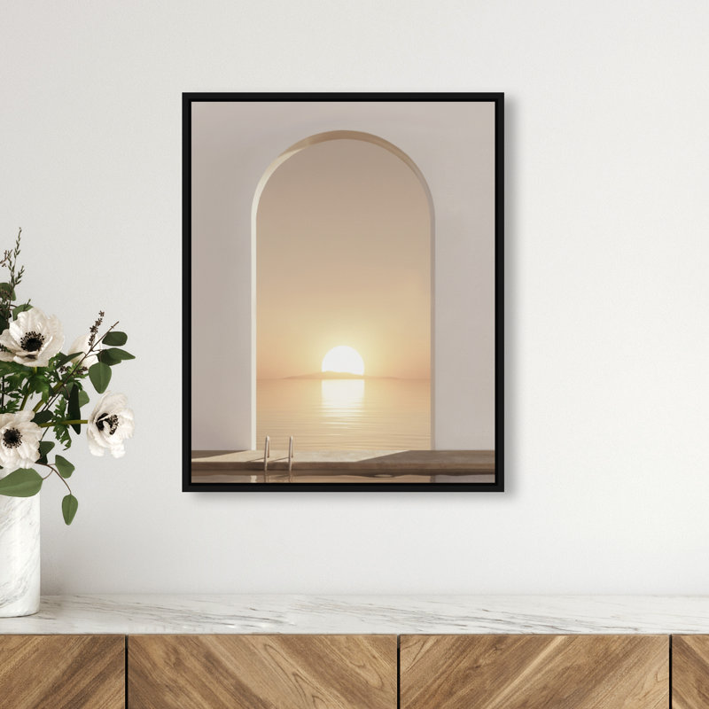Sunset Warmth Print by Oliver Gal, 17"H x 21"W, Black Floater Frame