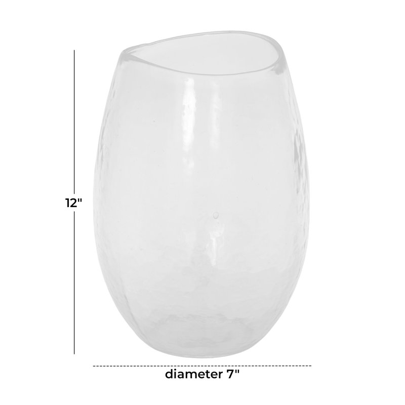 Grand vase décoratif en verre Cole and Grey, H 14 po x l 9 po x P 9 po