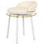 Fauteuil de coiffeuse avec pieds en métal doré, dossier unique, base stable, coiffeuse moderne pour chambre de maquillage, assemblage facile, tabouret de maquillage sans accoudoirs pour la décoration de bureau personnel