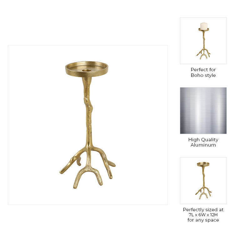 Pillar Candle Holder, 12'' H X 7'' W X 6'' D