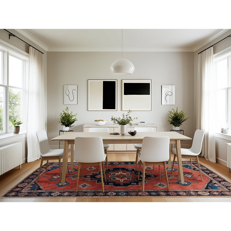 Machine Washable Persian Brown Area Rug, Rectangle 7' x 10'