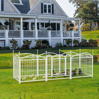 Enclos pour chien de 24 po de hauteur, 24 po, en métal et stable pour chiots de 48,4 po x 48,4 po, imperméable