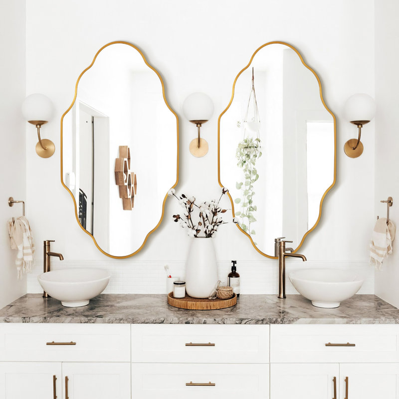 Miroir mural Marietherese, 46 po x 26 po, Or