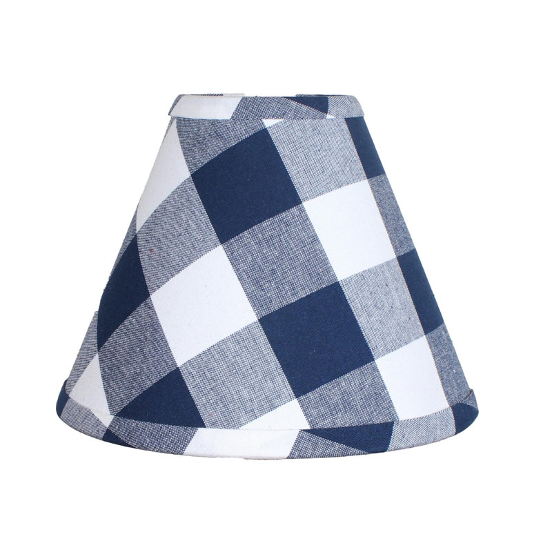 Abat-jour empire en coton 8 po H, H 8 po x l 12 po x P 6 po, Bleu / blanc