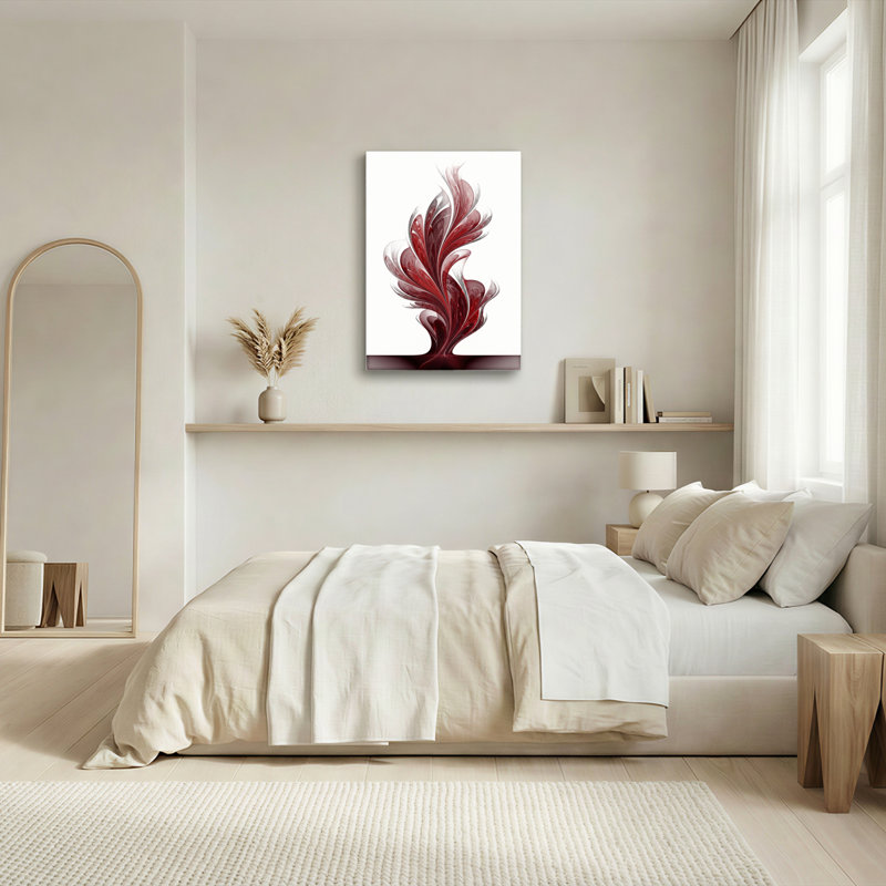 Ensemble de 1 tableau abstrait sur toile avec flamme, 48"H x 32"W, Toile tendue