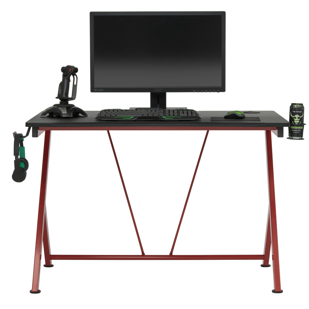 Tilly Metal Base Computer Desk with Power Outlet Ebern Designs