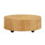 Table basse ronde avec rangement, table basse en bois avec grain de bois naturel