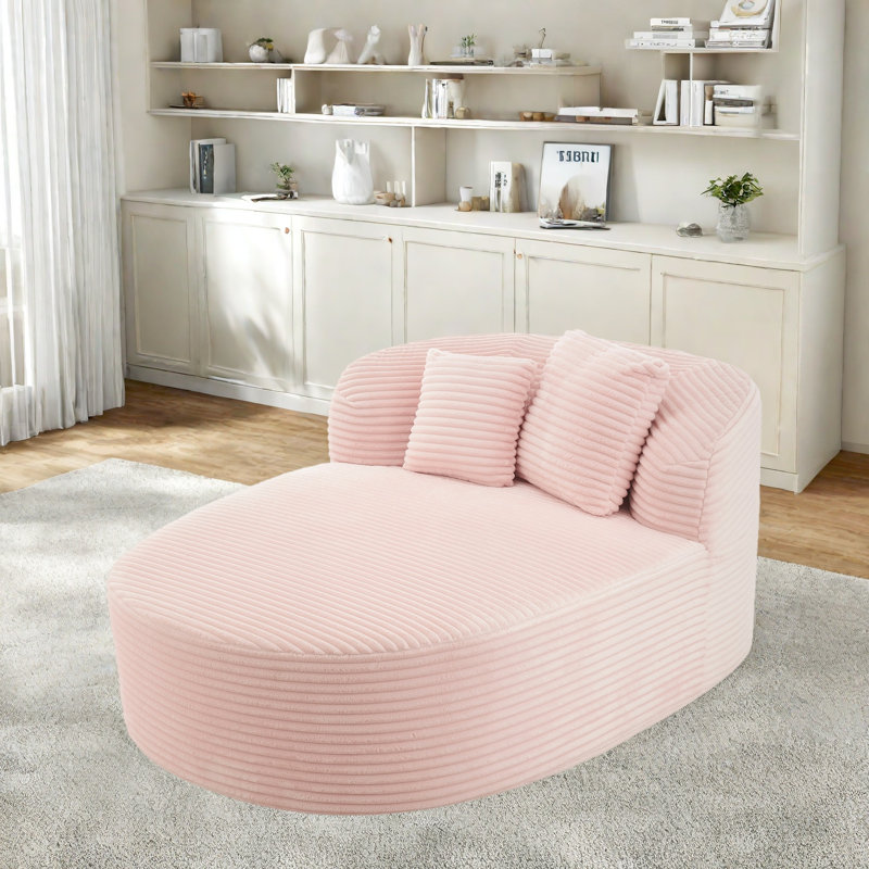 Chaise moderne avec 2 coussins de soutien, Rose