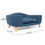 Lit pour chien Mid-Century moderne bleu marine avec pieds en bois de bouleau massif, assemblage requis